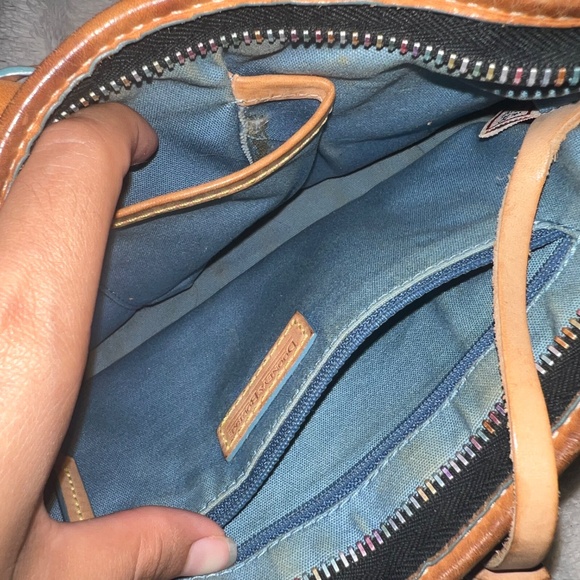 Vintage Y2K Dooney & Bourke Black Shoulder Bag with Multicolor Rainbow Monogram - Picture 10 of 11